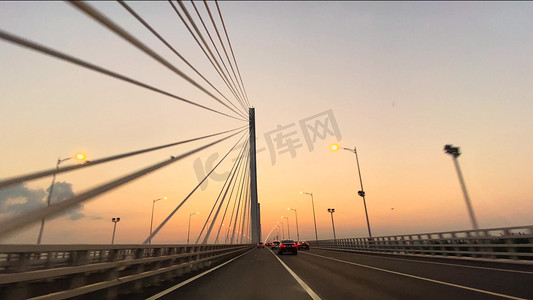 旅行途中南京市五桥夕阳风景