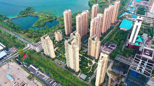 商务城市高端大气摄影照片_武汉城市建筑高端小区
