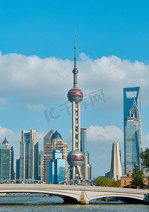 上海ppt摄影照片_城市午后东方明珠外滩上海摄影图配图