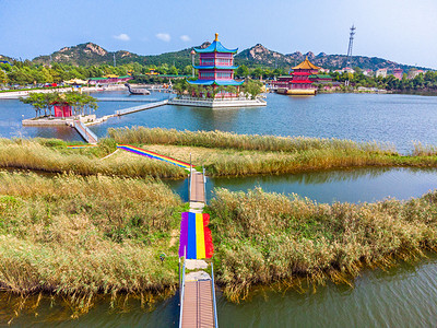 西霞口白天湖中岛景区旅游摄影图配图