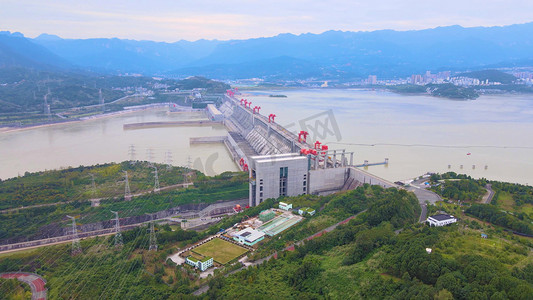 工程时间轴摄影照片_宜昌三峡大坝水电站