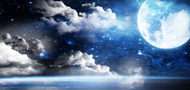 浪漫唯美大气星空夜晚背景