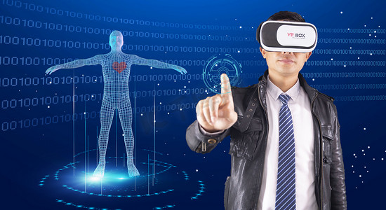 人像眼镜VR体验虚拟摄影图未来科技