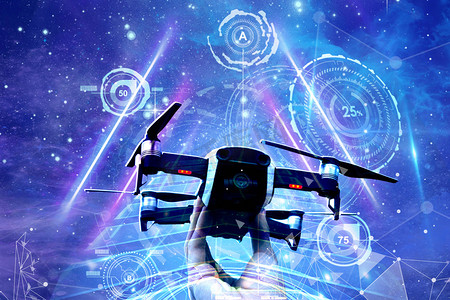 无人机台风测试摄影照片_无人机摄影图未来科技