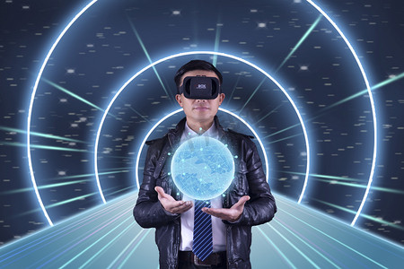 vr眼镜科技人像虚拟科技人像摄影图科技人像