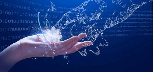 手捧花朵科技互联摄影图科技互联