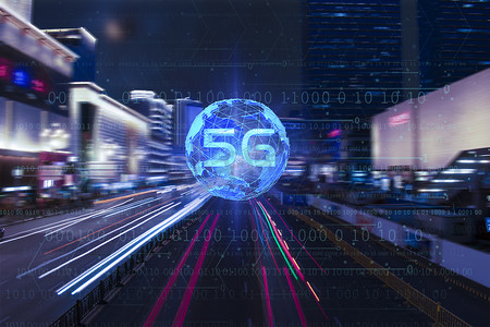 夜景车水马龙5G未来科技摄影图未来科技