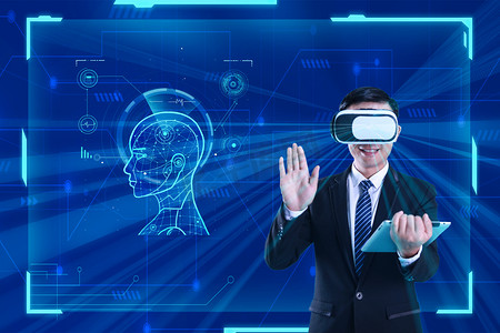 人像科技虚拟商务VR摄影图科技商务