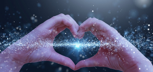 未来科技手势投影摄影图未来科技