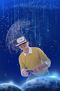 VR创意智能穿戴体验未来科技摄影图未来科技