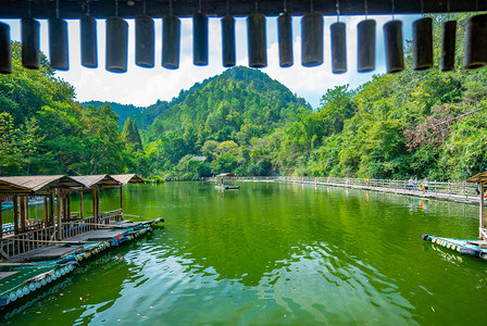 山水花鸟画摄影照片_桂林白天山水阳朔世外桃源旅游摄影图配图