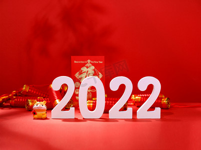 2022摄影照片_新春春节2022数字虎年创意摄影图配图