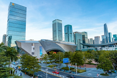 市民中心摄影照片_深圳城市建筑现代化建筑摄影图配图