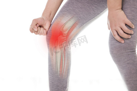 关节女性疼痛膝盖骨性关节炎摄影图配图
