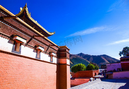 拉不楞寺寺庙藏传佛教甘南网红景点摄影图配图