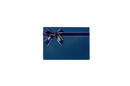 礼物盒电商产品纯底实物小商品蓝色礼物盒摄影图配图
