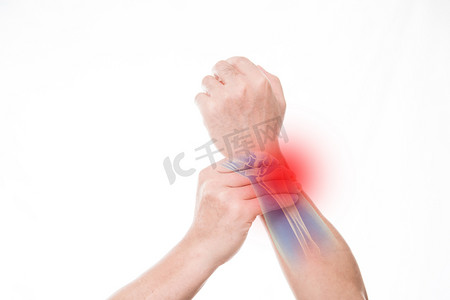 受伤手腕关节疼痛受伤摄影图配图