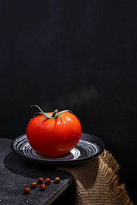 蔬果棚拍西红柿蔬菜水果单个物体摄影图配图