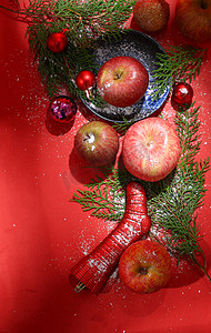 圣诞节日苹果平安夜创意摄影图配图