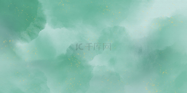 笔刷水彩绿色中国风