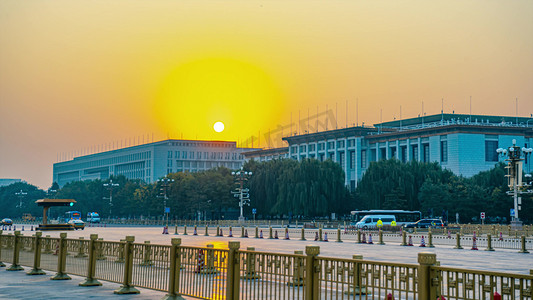 人民大会堂字体摄影照片_北京人民大会堂日出