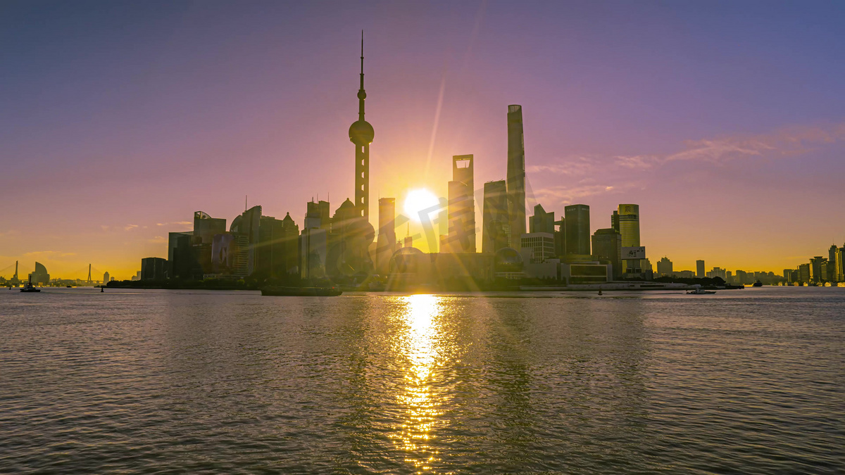 上海外滩黄浦江日出美景高清摄影大图 千库网