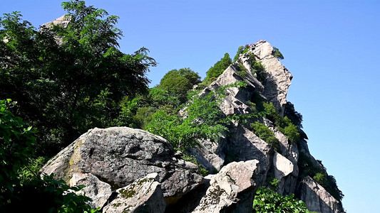 实拍西安翠华山景区奇石地质地貌景观