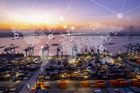 科技摄影照片_码头货运港口跨国运输摄影图配图
