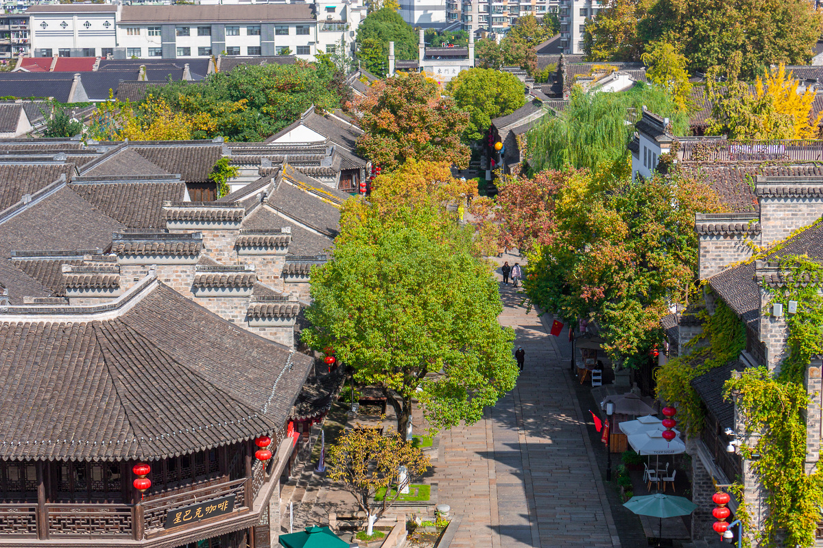 南京老门东景区俯瞰秋色摄影图配图高清摄影大图 千库网