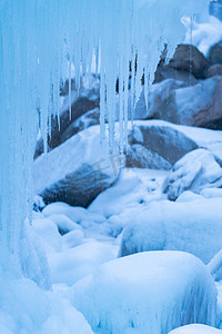 冰瀑摄影照片_冬季风景白天冰川冰瀑户外无摄影图配图