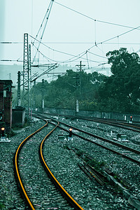 火车站铁轨摄影图配图