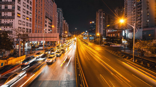 深圳城市夜景车流