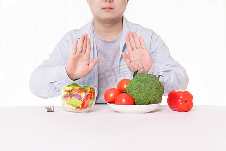 减肥胖子健康餐肥胖轻食摄影图配图