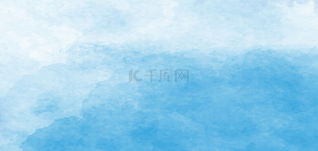 简约蓝色水彩渐变质感水彩海报背景