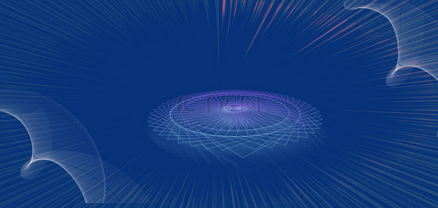 科技线条蓝色简约科幻