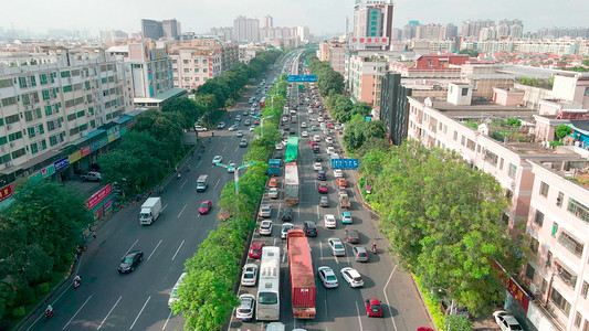 堵车摄影照片_城市公路堵车塞车车流交通