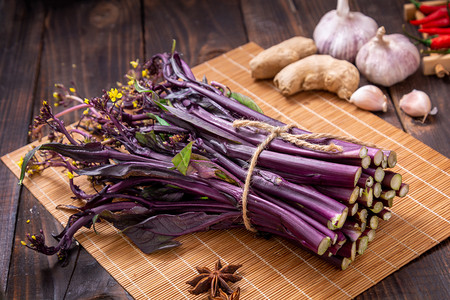 春天红菜苔室内摆放摄影图配图韭菜苗绿色韭菜苔配菜