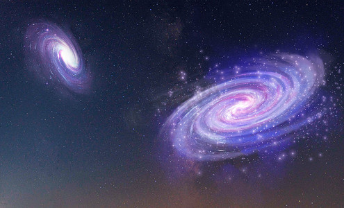 中国航天日剪纸风摄影照片_星空银河银河银河创意合成摄影图配图