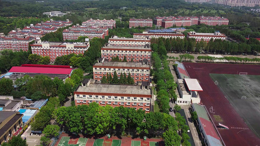 大学校园摄影照片_航拍安徽工程大学校园