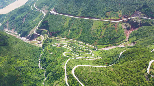 航拍云南摄影照片_航拍云南盘山公路山路