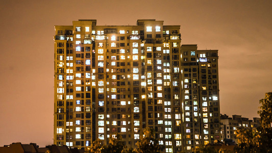 城市万家灯火夜景