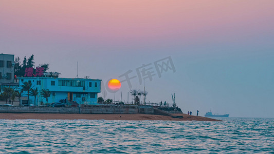 唯美南海日落日转夜风光