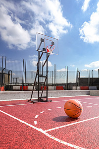 篮球场园林健身运动c4d背景