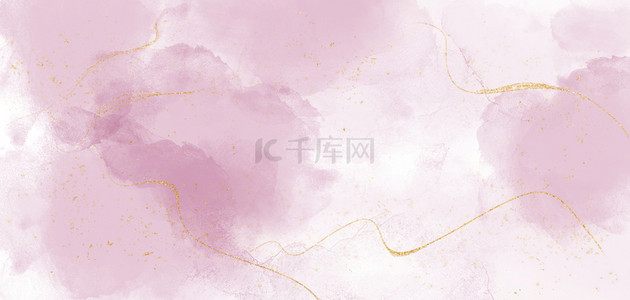简约水彩烫金纹理粉紫色文艺清新海报背景