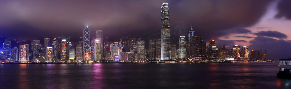 香港于晚全景