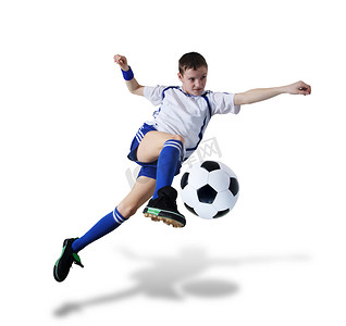 体育世界摄影照片_男孩与足球球赛果