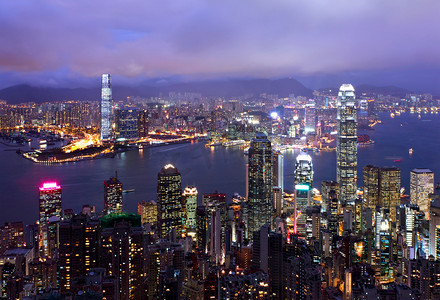 从山顶香港城市景观