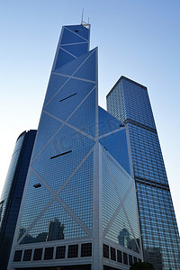 中国风云纹插画摄影照片_香港的现代化建筑物