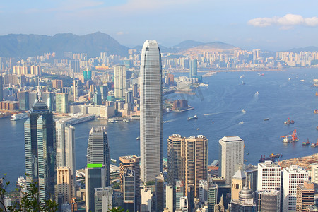 香港视图在一天时间