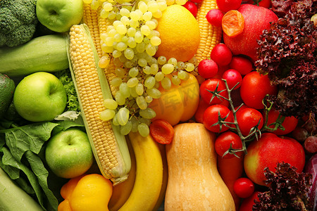 红色易拉宝喜庆摄影照片_水果和蔬菜背景